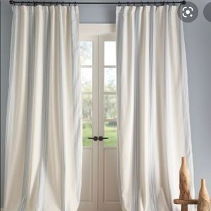 Pottery Barn Riviera Striped Linen Curtain Panel
